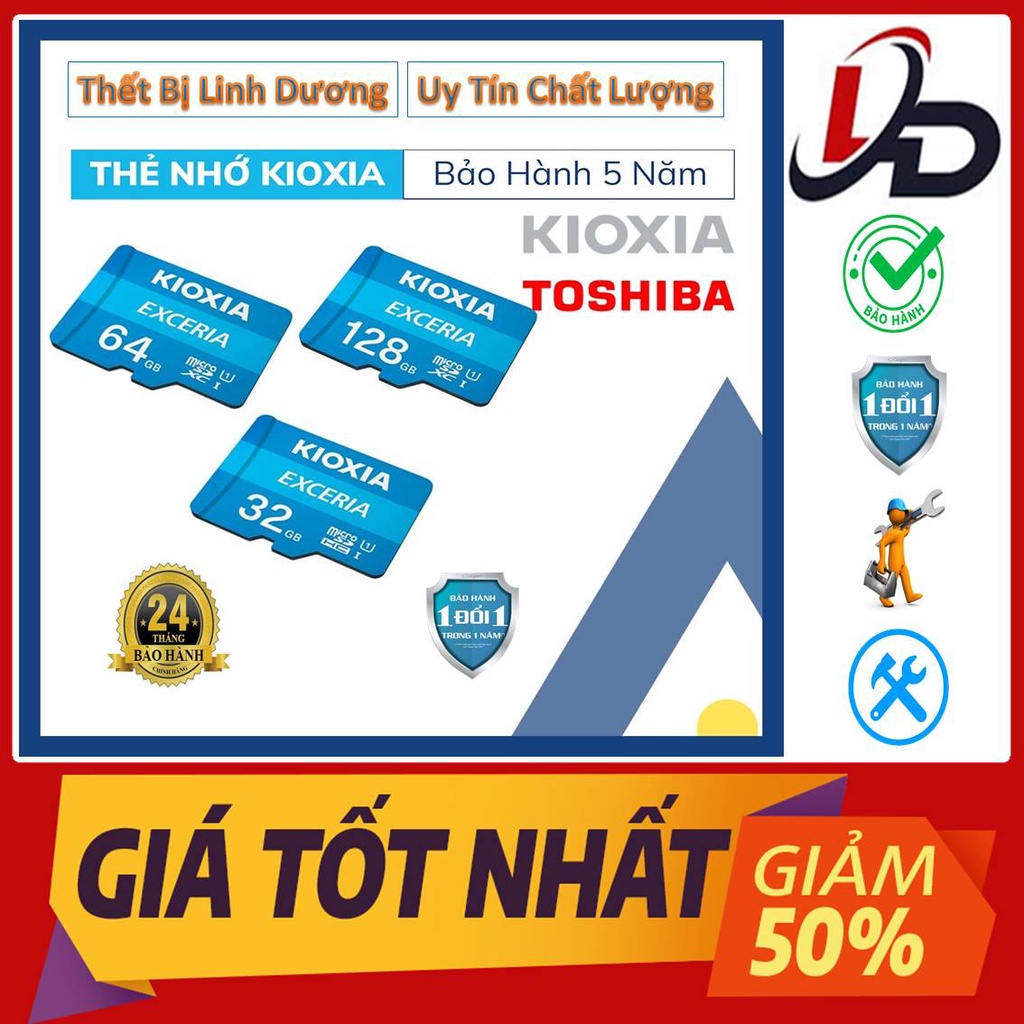 Thẻ nhớ MicroSD 32GB-64GB-128GB Kioxia Exceria 100/15 MBs