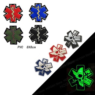 Medic PATCH ❥ ❈ PVC Cao su Paramedic Y tế PATCH EMS EMT MED Sơ cứu Chiến thuật Đầu lâu Móc quân sự Dây buộc Ba