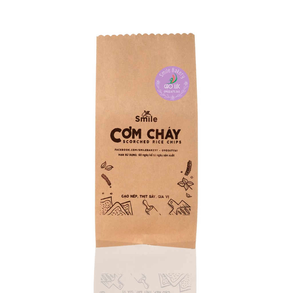 Cơm cháy gạo lức chà bông 80gr, cơm cháy vệ sinh nhà làm - SmileBakery