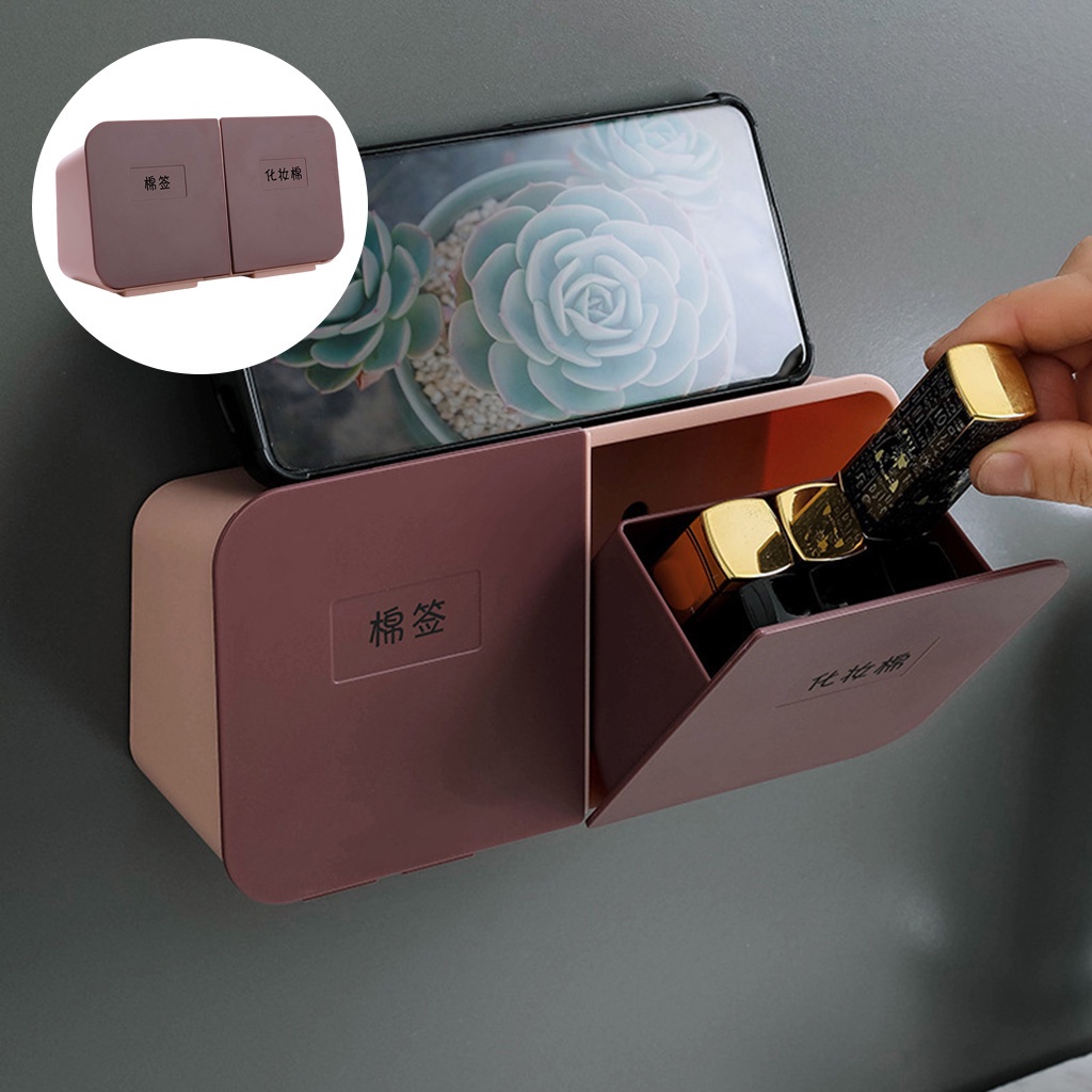 Hộp đựng tăm bông / bông tẩy trang gắn tường tiện dụng cho phòng tắm