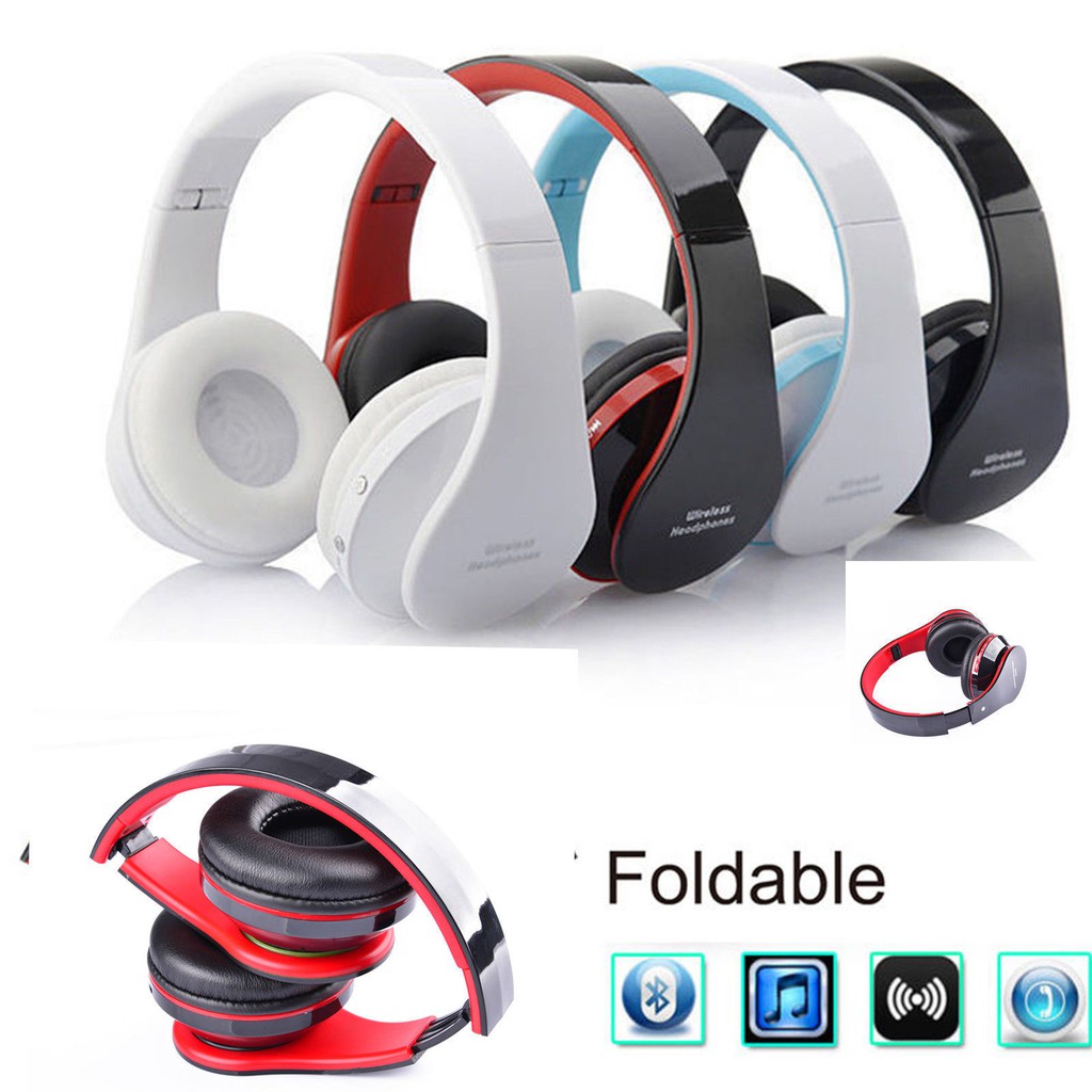 Foldable Wireless Stereo Bluetooth Headset Headphones +Mic For iPhone Samsung PC