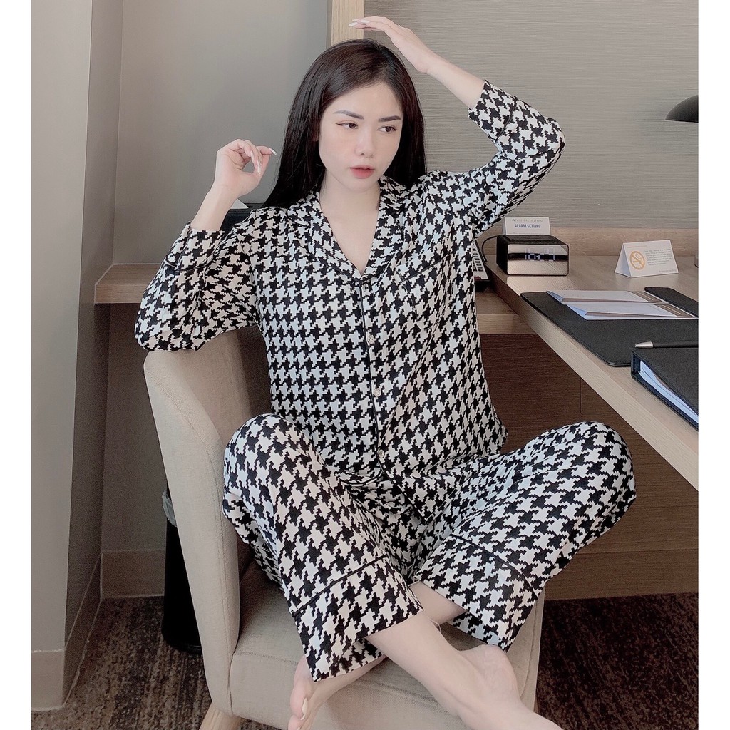 [Hàng Cao Cấp] Bộ Pijama Lụa Cao Cấp Không Nhăn - Bộ Mặc Nhà Dài Tay Thu Đông Chất Vải Mềm Mịn Thấm Hút Mồ Hôi