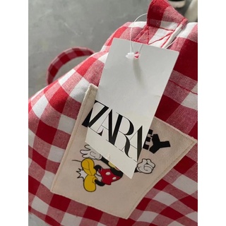 Túi kẻ caro đỏ ZARA