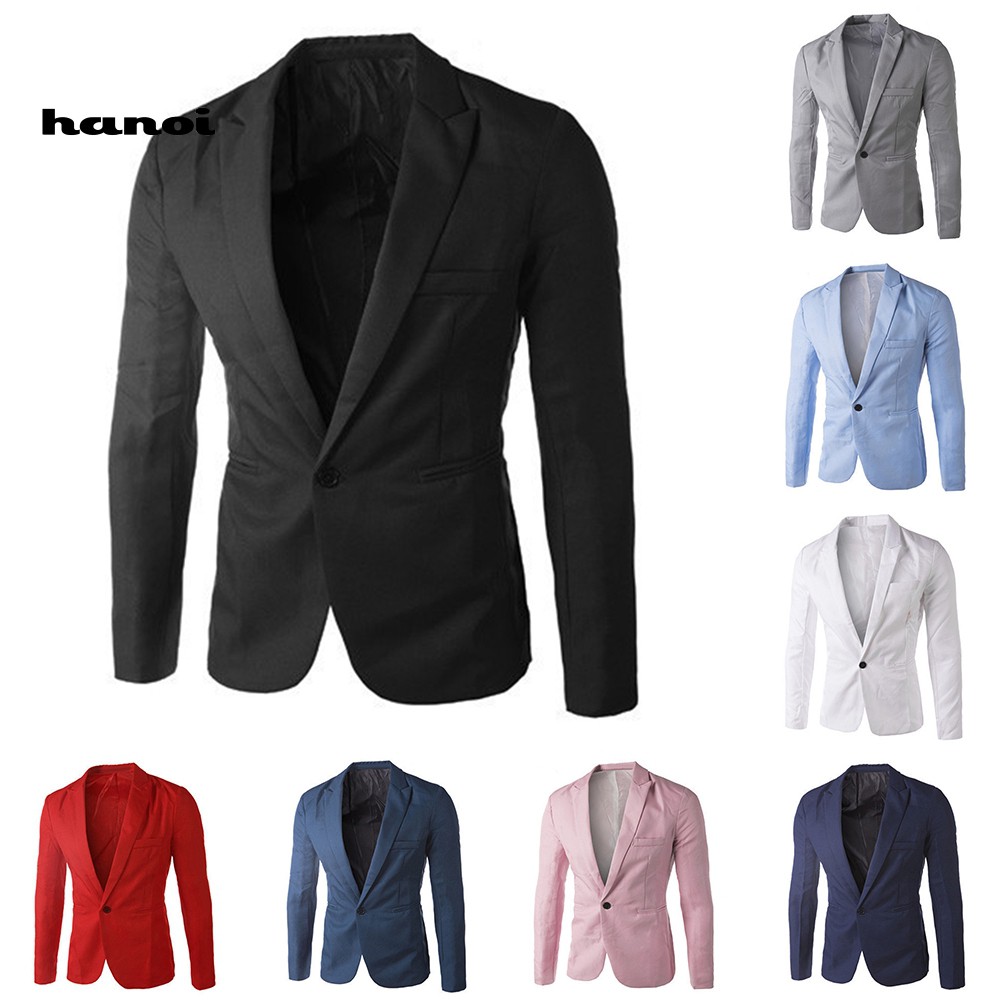 Hn HN HN♥Áo Khoác Blazer Màu Trơn Thời Trang Công Sở Cho Nam Giới