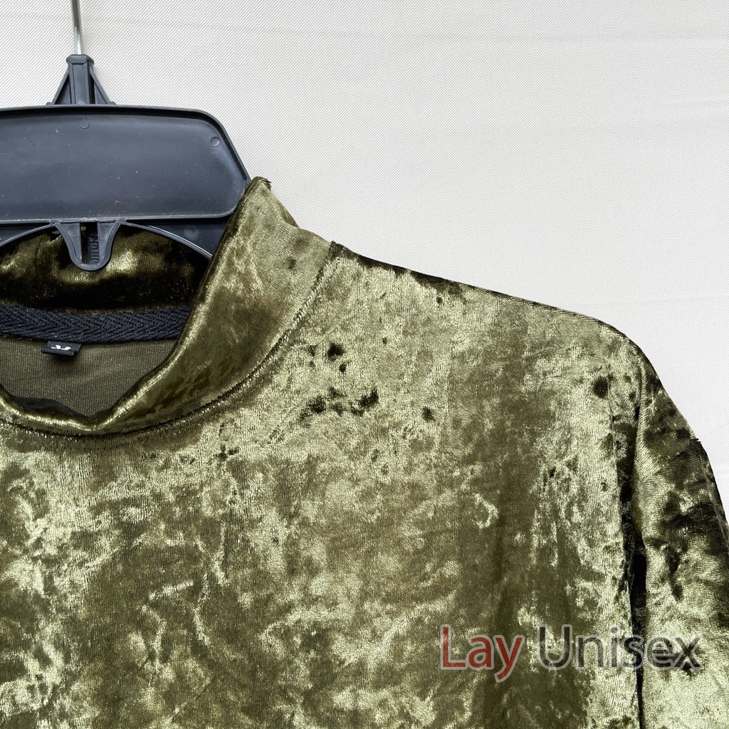 Áo nhung nam sang trọng bắt mắt - Xanh Rêu