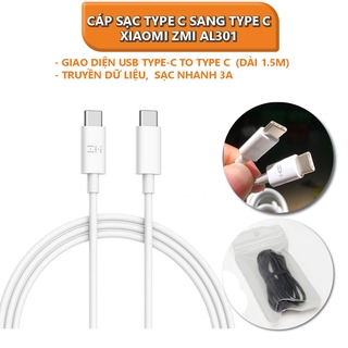[Màu ngẫu nhiên] Cáp sạc Type C sang Type C Xiaomi ZMI AL301 1.5M, sạc nhanh 3A