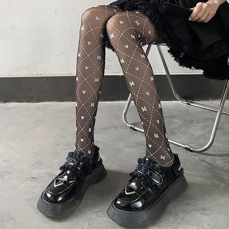 XIXI Quần Tất Mỏng Họa Tiết Chấm Bi / Trái Tim / Hình Xăm Thời Trang Cho Nữ