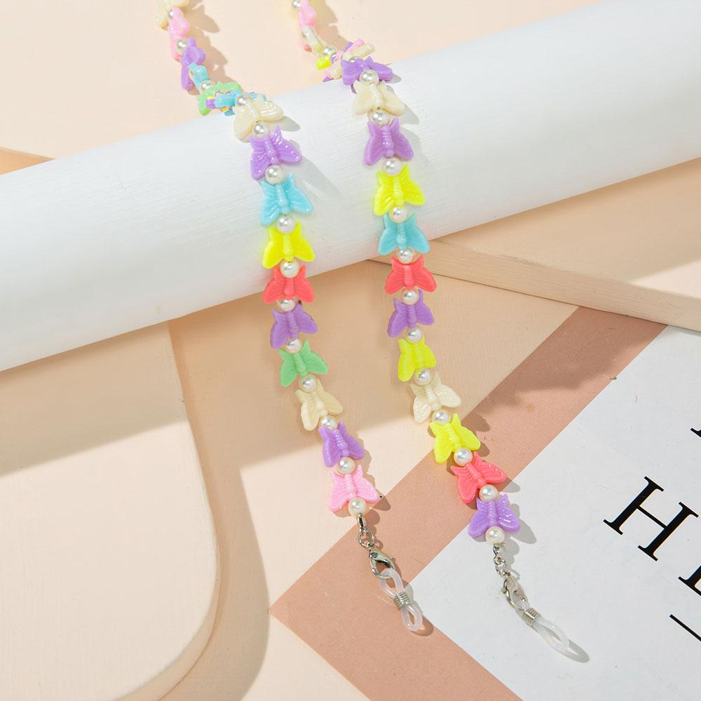 Dây Đeo Mắt Kính Bằng Nhựa Họa Tiết Bướm / Ngôi Sao / Trái Tim Màu Cầu Vồng