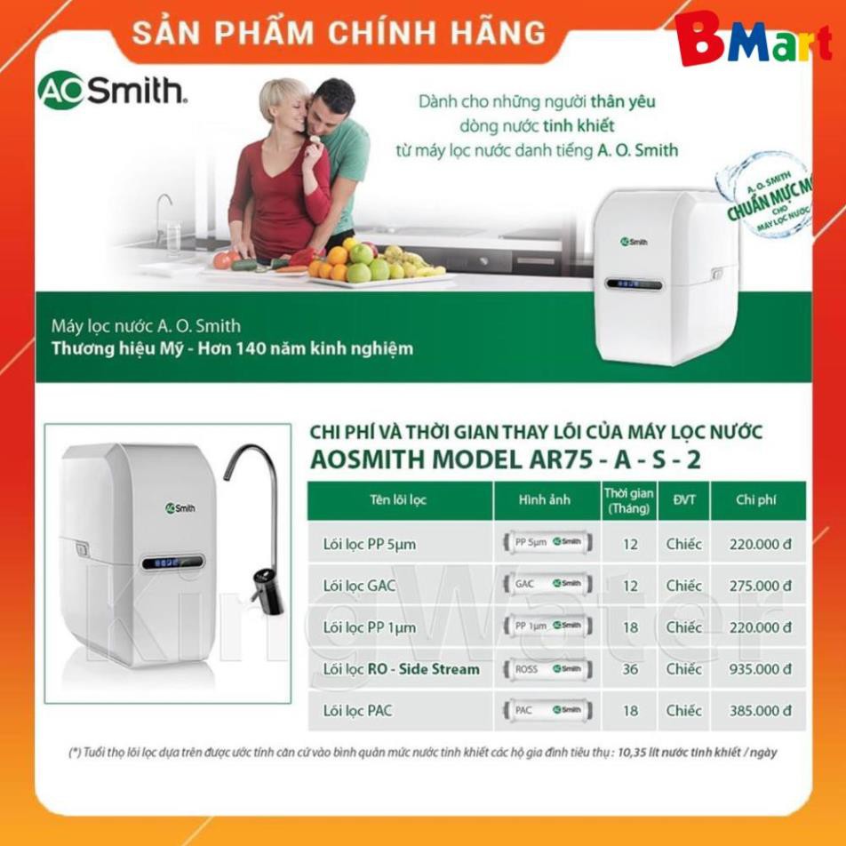 Máy Lọc Nước AOsmith AR75- A-S-2 [ Hàng chính hãng - Bảo hành 12 tháng ]  - BM