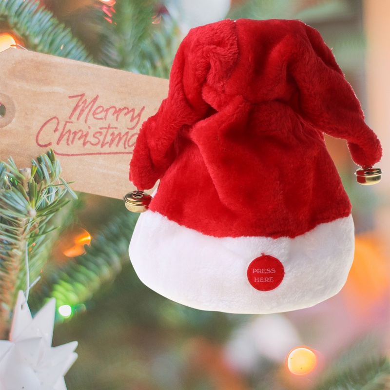 Mũ Xích Đu Điện Tử Phát Nhạc Trang Trí Giáng Sinh