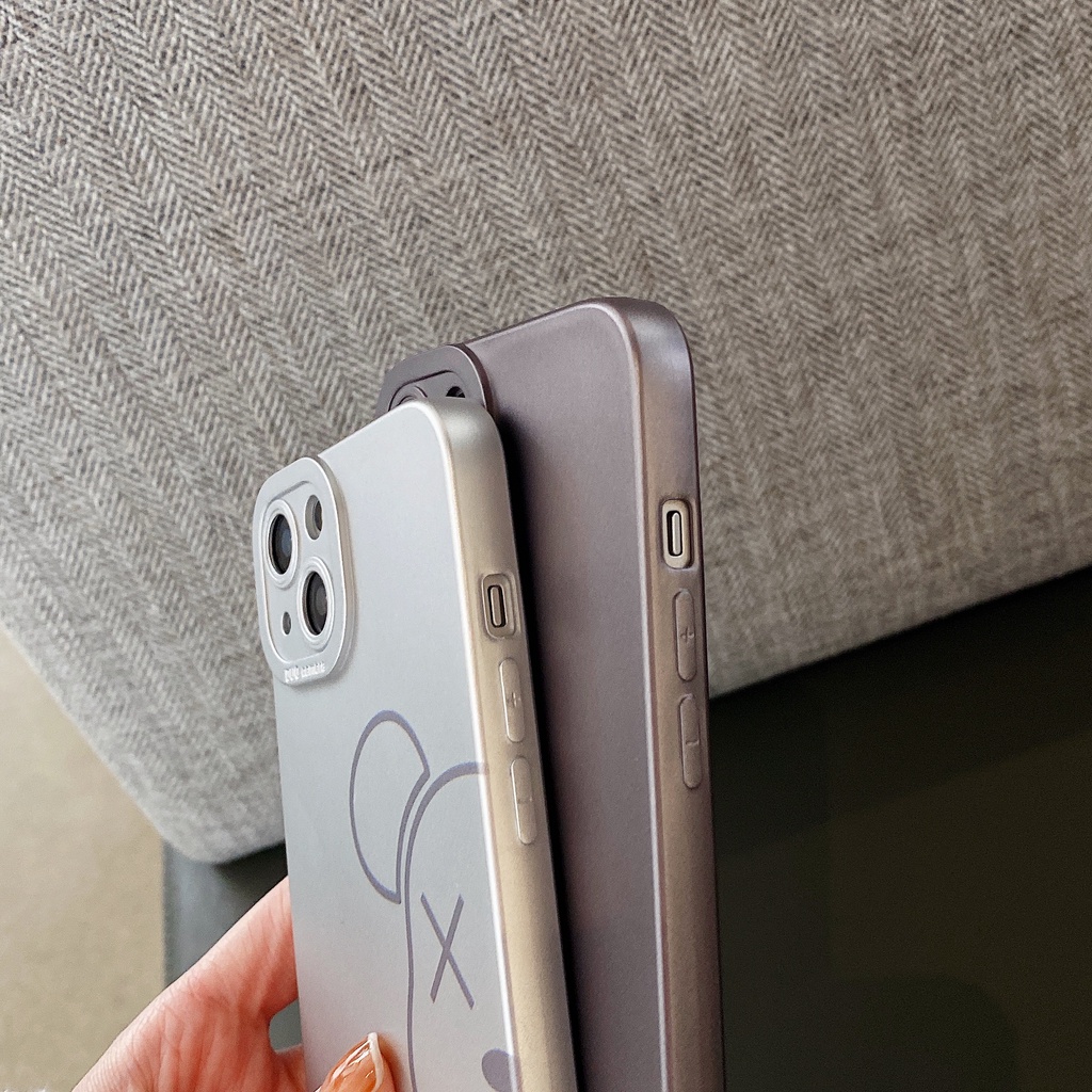 Ốp Điện Thoại Chống Sốc Bảo Vệ Toàn Diện In Hình Mặt Gấu Bạc Thời Trang Cho Iphone