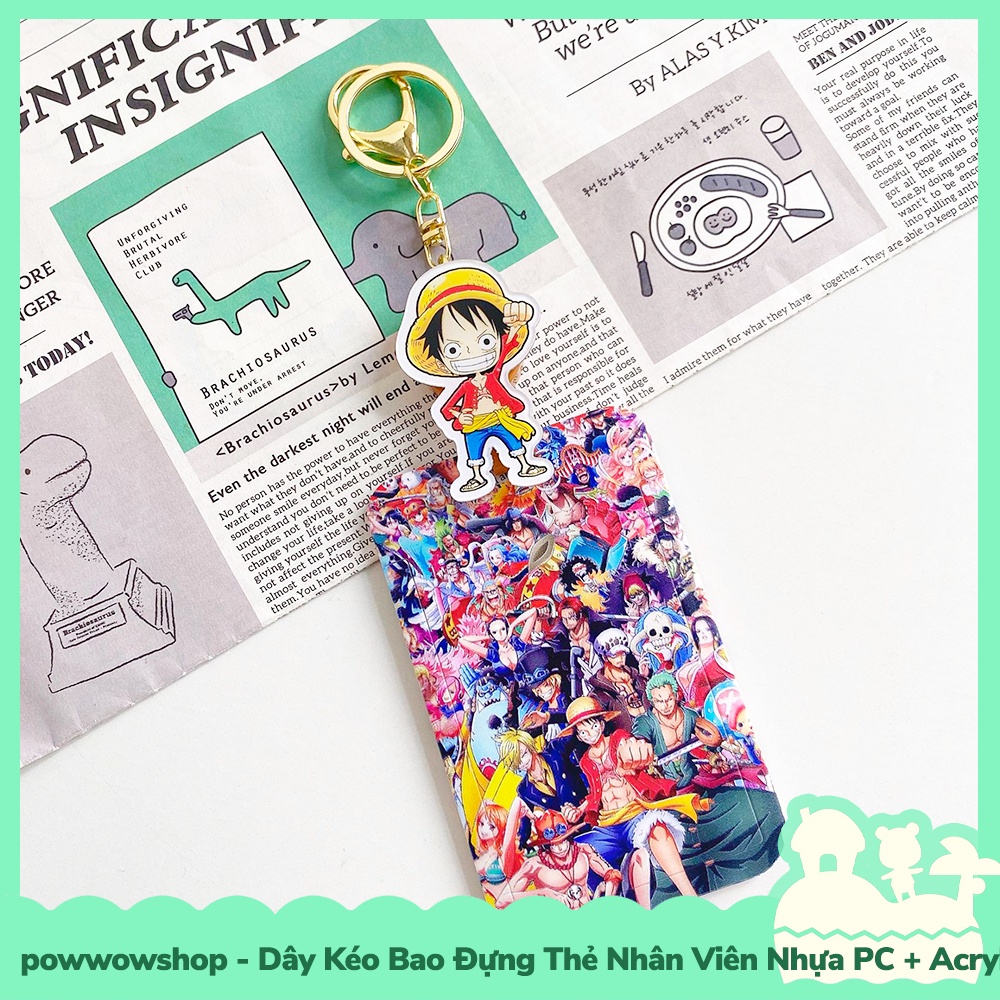 [Sẵn VN - Hỏa Tốc] Dây Kéo Bao Đựng Thẻ Nhân Viên Nhựa PC + Acrylic Mẫu Anime Manga One Piece Tơrua