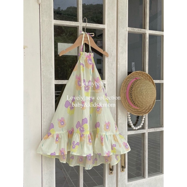 Váy Hoa Buộc Dây Hở Lưng Jennybebe Cao Cấp Bé Gái