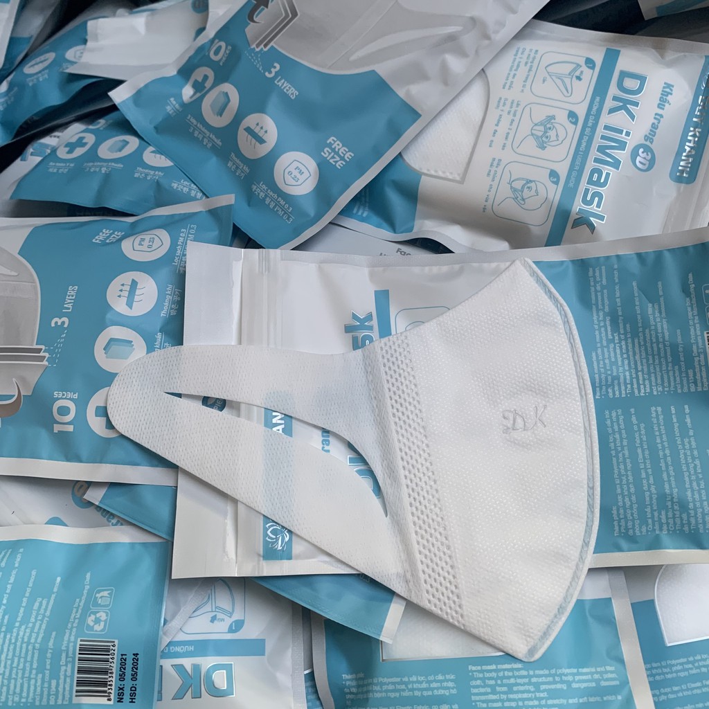 Khẩu trang 3D MASK Duy Khánh túi đóng 10 cái giúp chống bụi hiệu quả tiện lợi | BigBuy360 - bigbuy360.vn
