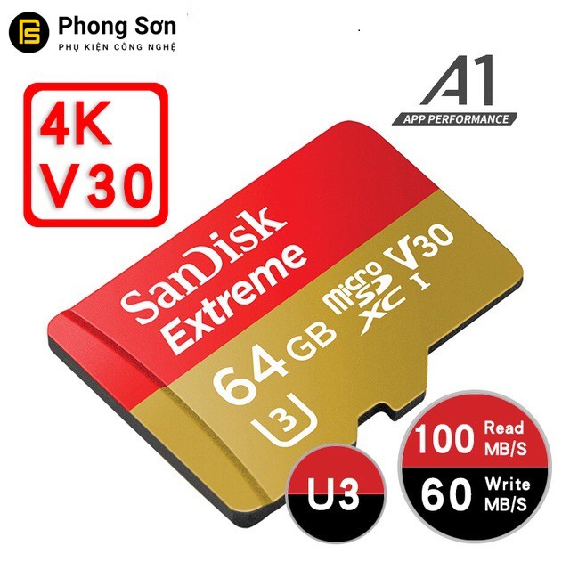 Thẻ nhớ Micro SDXC 64GB Extreme 160mb/s UHS-1 Sandisk | BigBuy360 - bigbuy360.vn