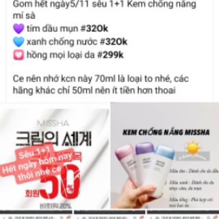 Kem chống nắng missha