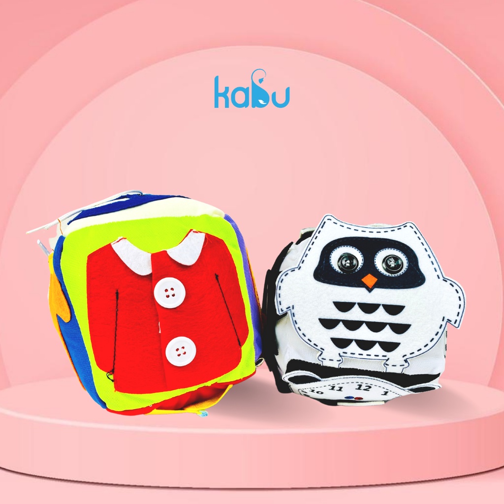 KABU - Bóng Vải Xúc Giác Vận Động Tinh, Bóng Vải Vuông Phát Triển Kỹ Năng