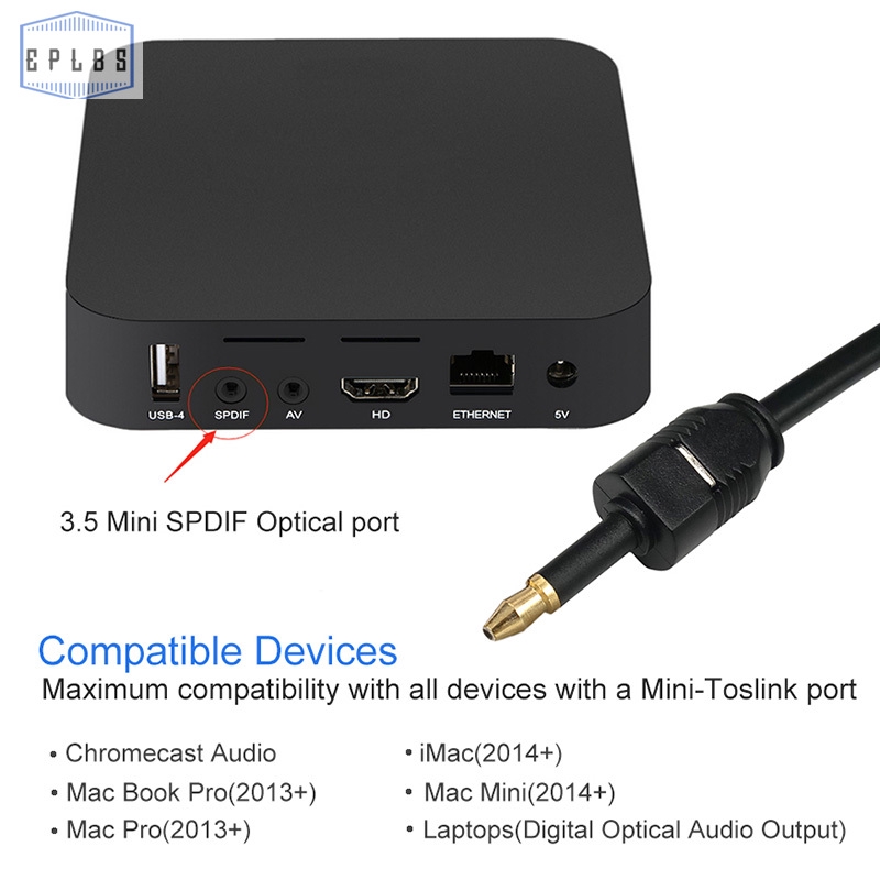 Dây Cáp Quang Âm Thanh 3.5mm Spdif Chuyên Dụng Cho Macbook