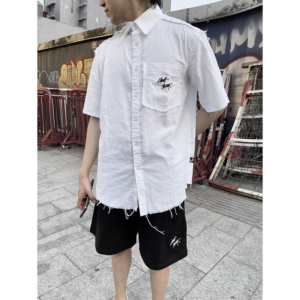 ÁO SƠ MI nam Linen rách CHUOT TRANG HOMELESS