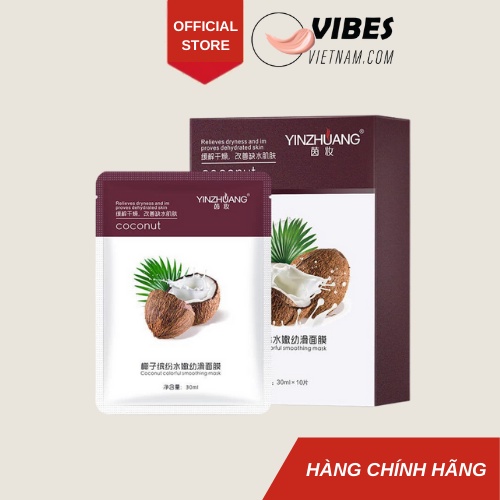 Mặt nạ giấy dừa non - Cấp ẩm dưỡng trắng căng mọng da - vibesvietnam