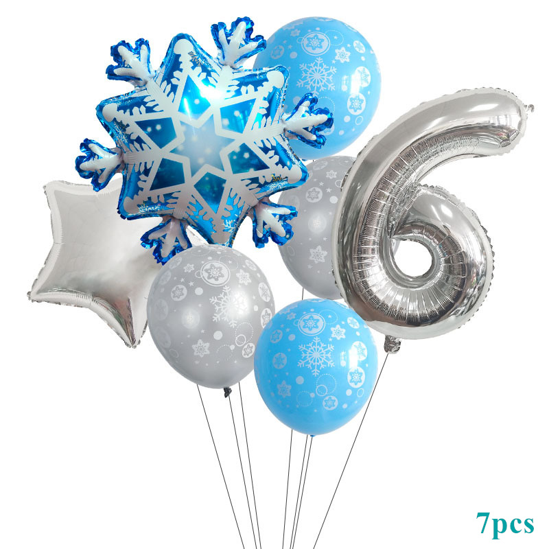 7 Bong bóng 32 inch họa tiết hoa tuyết trang trí tiệc