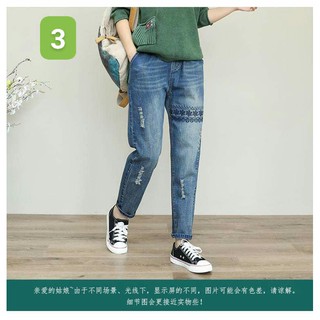 QUẦN JEANS CẠP CHUN DÁNG BAGGY - 385K