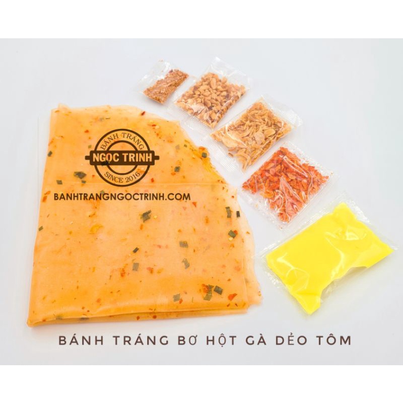 Bánh tráng bơ hột gà loại bánh tráng dẻo tôm Ngọc Trinh(5/túi)