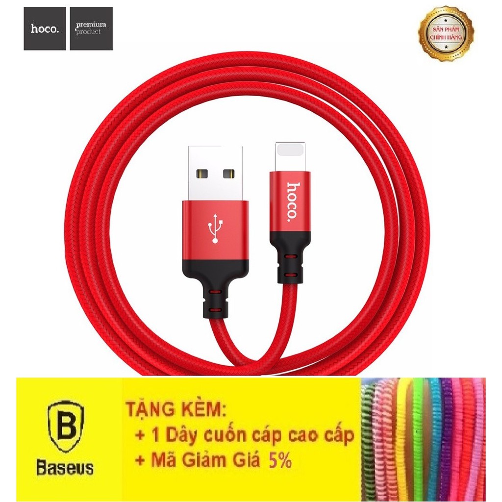 Cáp Sạc Dây Dù Hoco x14 1M/2M IP/Android Micro USB/Type C-Bảo Hành 12T