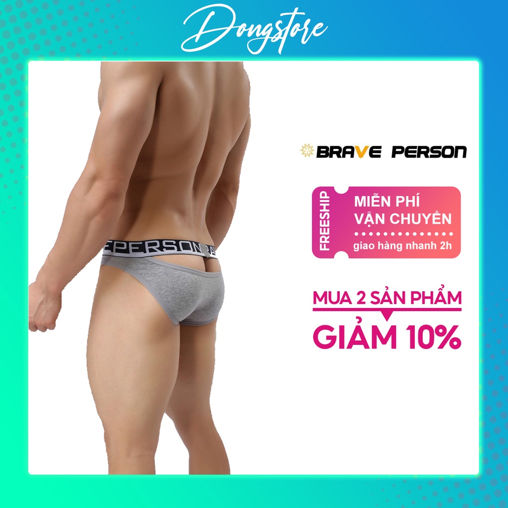 Quần Lót Nam - Quần Sịp Tam Giác Cotton Co Giãn 4 Chiều Kiểu Dáng Hở Mông Thoáng Mát | Brave Person B1159