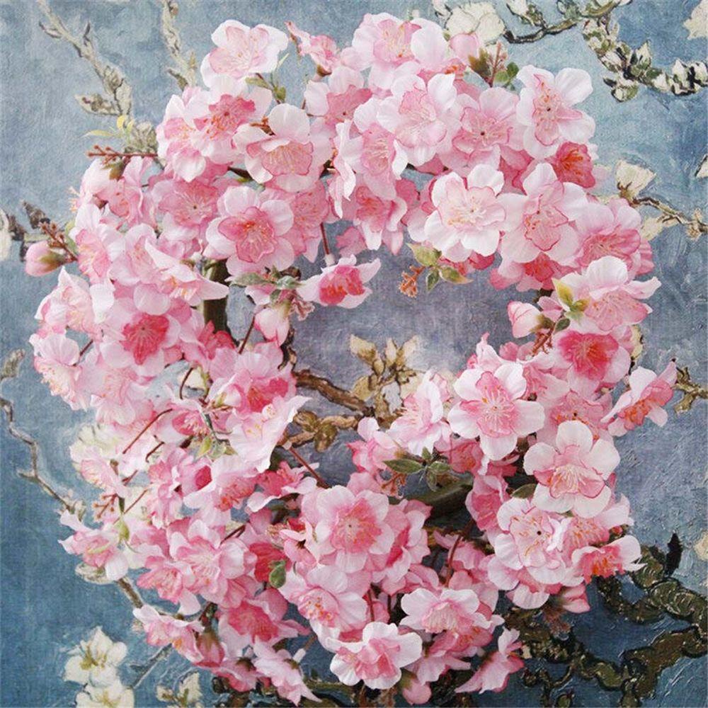 Dây Hoa Anh Đào Giả Bằng Lụa 2.2m 7.2ft Trang Trí Nhà Cửa