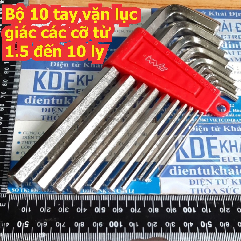 Bộ 10 tay vặn lục giác các cỡ từ 1.5 đến 10 ly kde7740