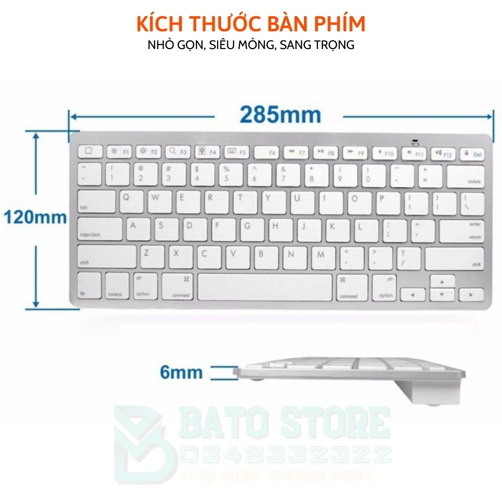 Bàn Phím Bluetooth Không Dây X5, Kiểu Dáng MAC, Thiết Kế Sang Trọng, Nhỏ Gọn, Tiện Lợi