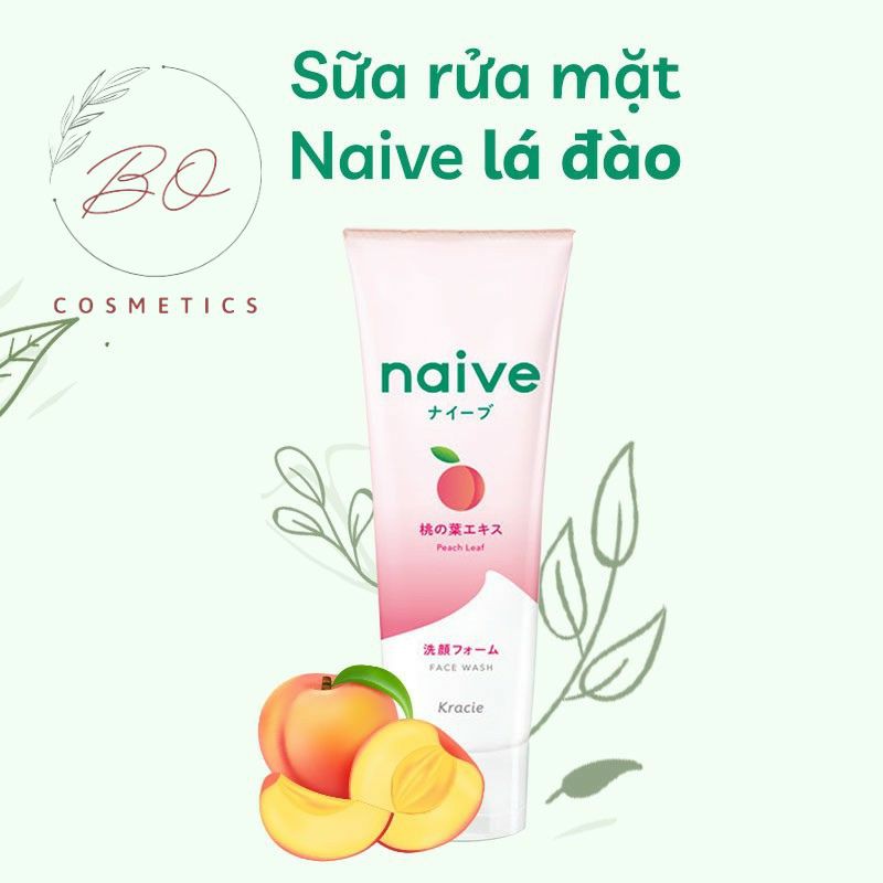 Sữa Rửa Mặt NAIVE Kracie Naive 143g Nhật (Trà Xanh, Đào, Chanh) [Chính Hãng]