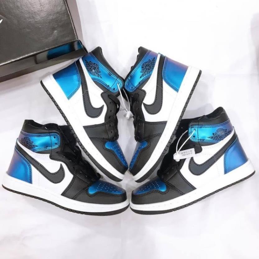 Giày thể thao Jordan cổ cao 𝐒𝐢ê𝐮 𝐑ẻ Giầy Jordan 1 xanh loang phản quang cao cổ nam nữ