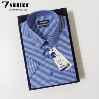Áo sơ mi nam tay ngắn Vĩnh Tiến form regular vạt ngang 295 - G326