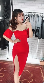 [ Đầm Thiết Kế ] đầm body cúp ngực tay bèo