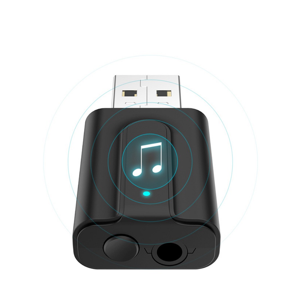 Thiết bị thu phát âm thanh Usb bluetooth 5.0 âm thanh đa chức năng jack cắm 3.5mm cho loa, ô tô tai nghe blue