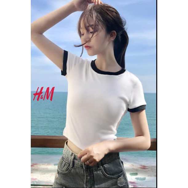 ÁO THUN CROTOP TRƠN ĐEN VÀ TRẮNG