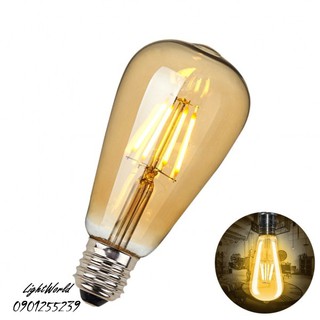 COMBO 10 Bóng Đèn Led Edison ST64 Vỏ Vàng
