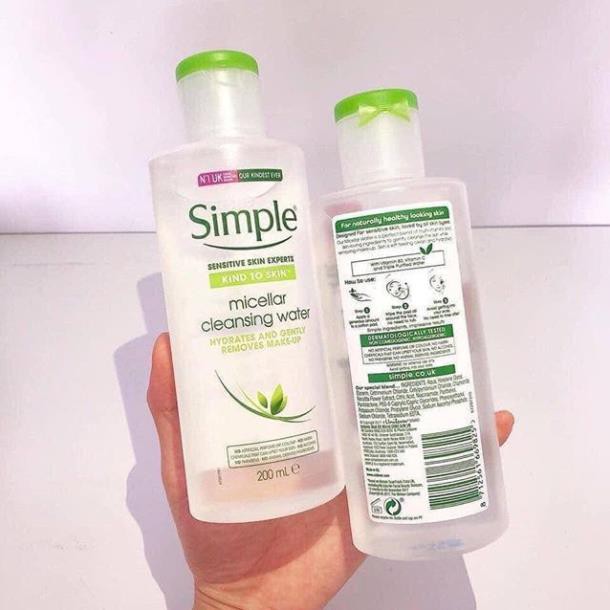 NƯỚC TẨY TRANG_ Simple Kind to Skin Micellar Cleansing Water 200ML_ MẪU 2020_VARI WAXINGCREAM | BigBuy360 - bigbuy360.vn