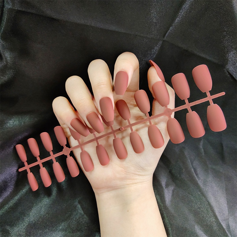 Móng Tay Giả Dáng Dài Màu Mờ Thời Trang Cho Nữ