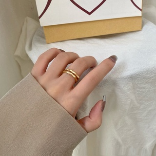 Nhẫn nữ Layer Ring 2 lớp mạ bạc phong cách Vintage, EVA ACC N5