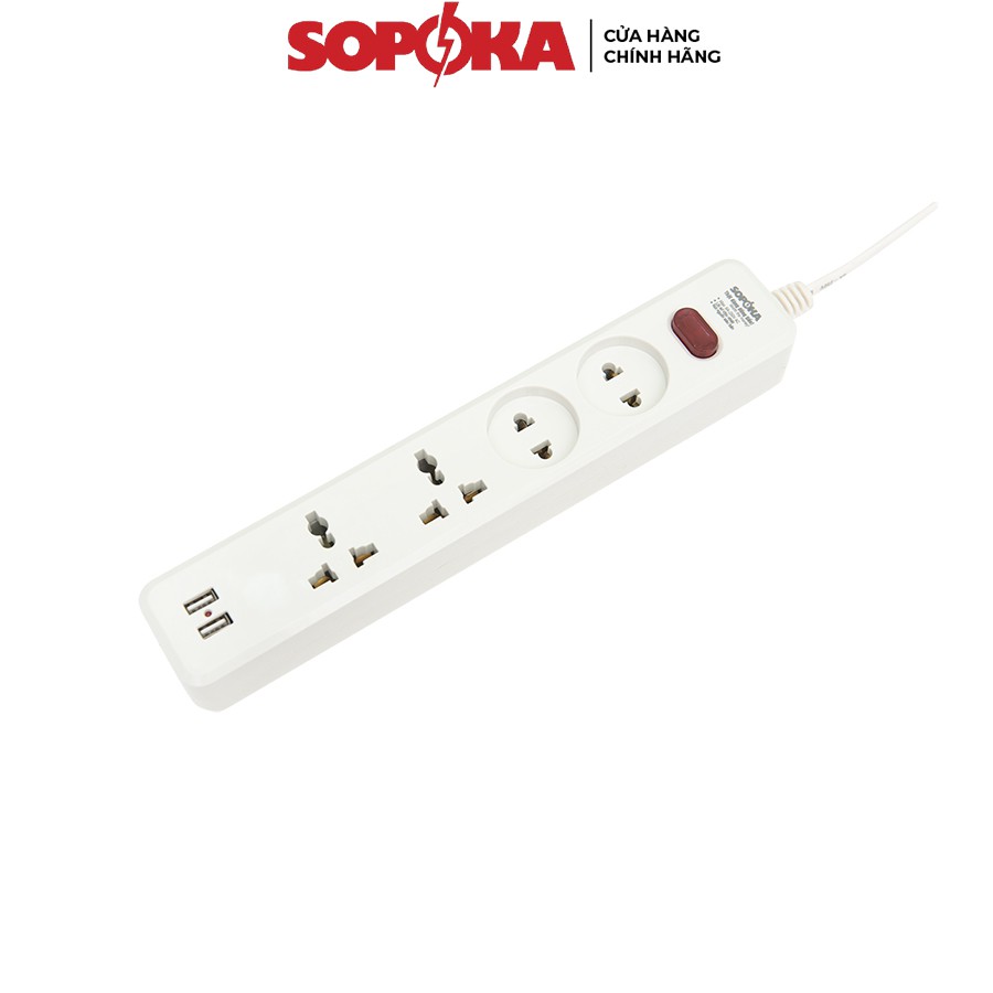 [Mã BMBAU50 giảm 10% đơn 99k] Ổ cắm điện đa năng SOPOKA Có USB 27W 4U1 4U2 an toàn tiện lợi