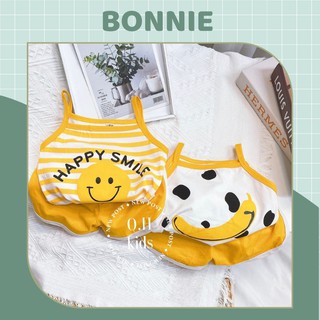 Bộ hai dây bé gái, set 2 dây hoạ tiết chuối bonnie cho bé 8-20kg