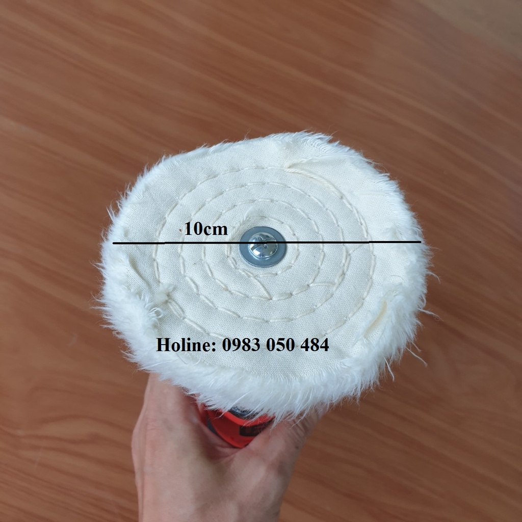đánh bóng xe máy oto bằng bánh vải - đánh bóng kim loại và đánh bóng gỗ đường kính 100mm(10cm)