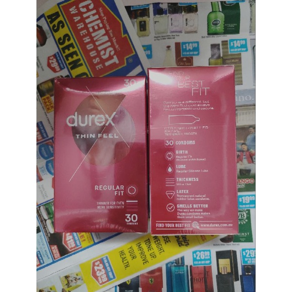 Bao cao su Durex nội địa Úc siêu mỏng hộp 30 cái