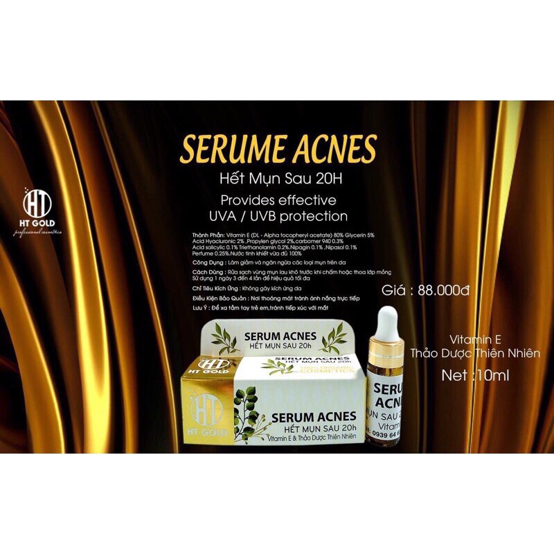 Serum chấm Mụn Trắng Da Liền Sẹo HT GOLD 10ml