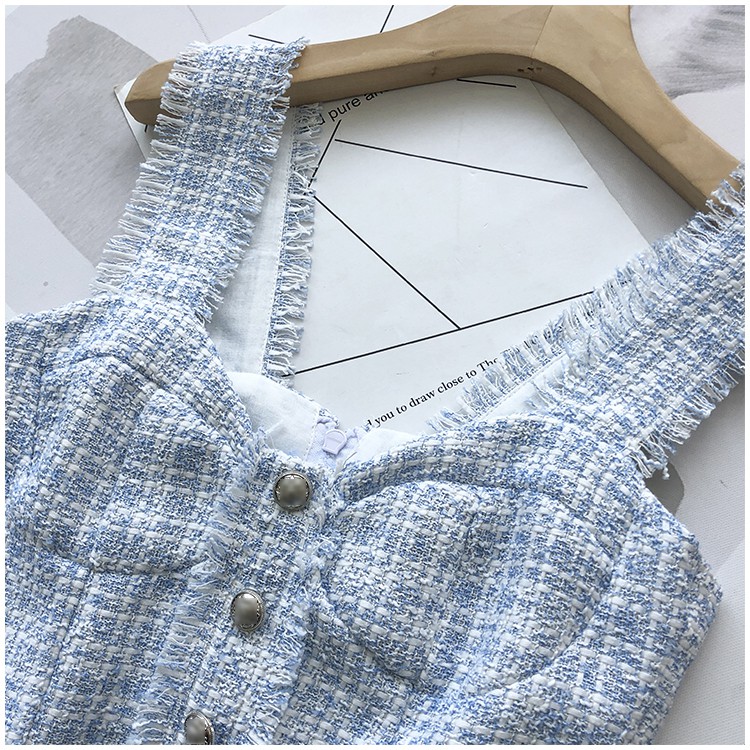 PINKYLA - Chân váy dài midi vải Tweed