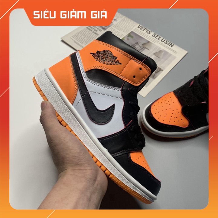 [BÁN CHẠY NHẤT SHOPEE] Giày Jordan, Giày Sneaker JD Cổ Cao Màu Cam Đen Da Lộn Cao Cấp, Đế Khâu Full Box Đủ Size Nam Nữ