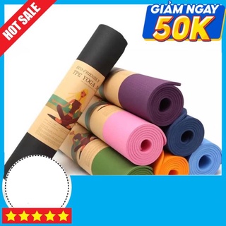 Thảm tập yoga nhà loại 6mm/8mm thảm tập yoga chống trượt 2 lớp TPE cao cấp,thảm tập ngồi thiền